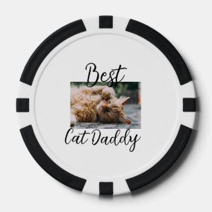 Beste kat Daddy ouders huisdier foto papa mama een Poker Chips