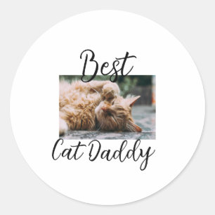 Beste kat Daddy ouders huisdier foto papa mama een Ronde Sticker