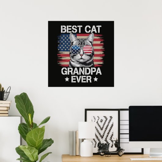 Beste kat grootvader ooit Amerikaans Poster (Thuiskantoor)