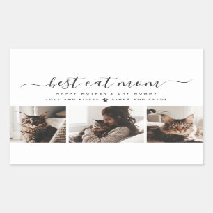 Beste kat mam: aangepaste Moederdag kat foto Rechthoekige Sticker