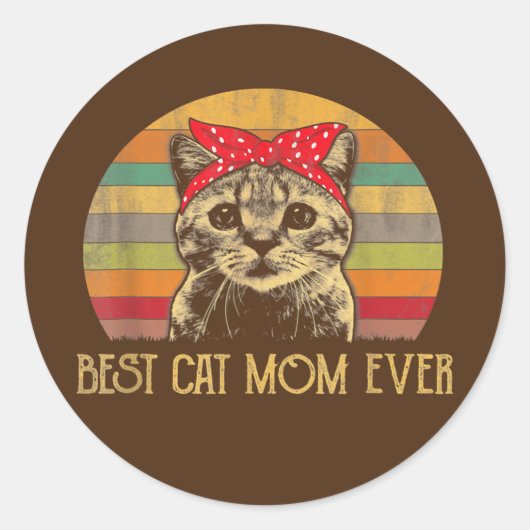 beste kat mam ooit Moederdag cadeau Ronde Sticker (Voorkant)