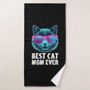 Beste kat mam ooit schattig grappige bril badhanddoek