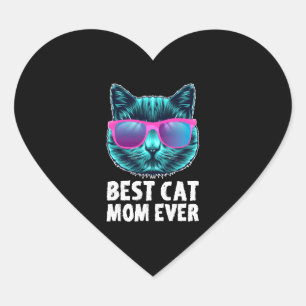 Beste kat mam ooit schattig grappige bril hart sticker