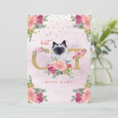 Beste kat mam ooit Siamese Kitten Moederdag Feestdagenkaart (Staand voorkant)