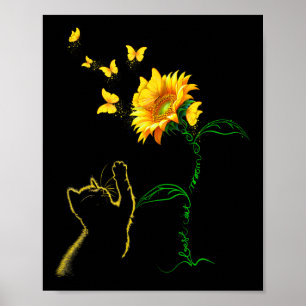 Beste kat mam ooit - zonnebloem - Moederdag cadeau Poster