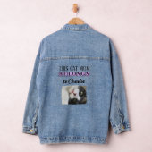 Beste kat moeder foto voeg naam paarse toe denim jacket (Hangar)