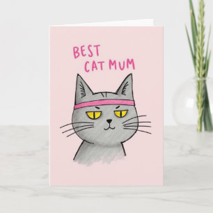 Beste kat-moeder-illustratiekaart kaart