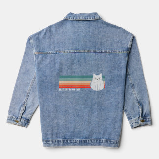 Beste kat moeder ooit heeft zich versteld. fluffy denim jacket