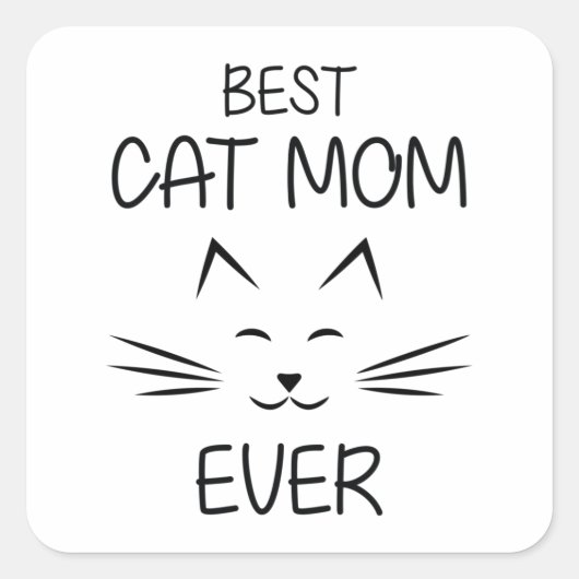 Beste kat moeder ooit vierkante sticker (Voorkant)