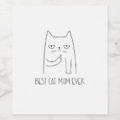 Beste kat moeder ooit wijn labels etiket (Enkel label)