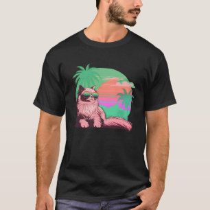 Beste Kat Moeder Ragdoll Retro Vintage Moeder Roze T-shirt
