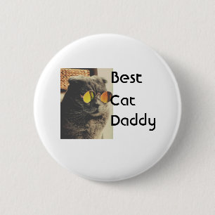Beste kat moeder vader voeg kat foto naam cadeau s ronde button 5,7 cm