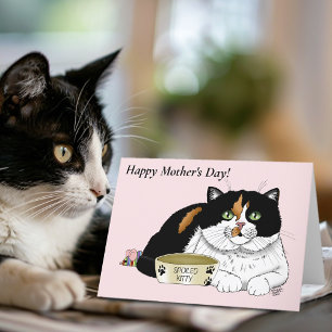 Beste Kat Moeder Verwende Calico Moederdag Roze Feestdagen Kaart