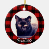 Beste Kat Ooit Aangepaste Naam Kerstmis Pet Gift Keramisch Ornament (Voorkant)