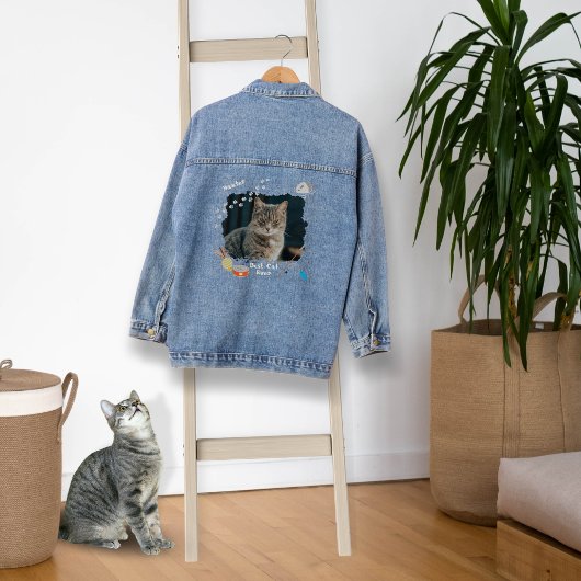 Beste kat ooit foto denim jas denim jacket