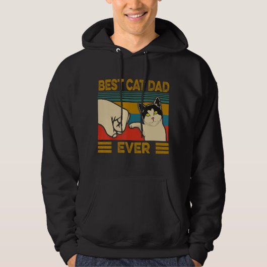  beste kat pap ooit grappige kat papa Mannen Hoodie (Voorkant)