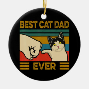 beste kat pap ooit grappige kat papa Mannen Keramisch Ornament