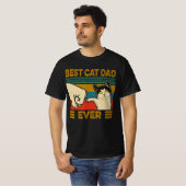  beste kat pap ooit grappige kat papa Mannen T-shirt (Voorkant volledig)