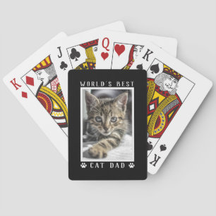 Beste kat, pap schildert foto zwart pokerkaarten