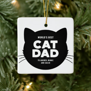 Beste kat-pap ter wereld keramisch ornament