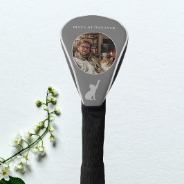 Beste kat papa ooit aangepaste foto - donkergrijs golfheadcover
