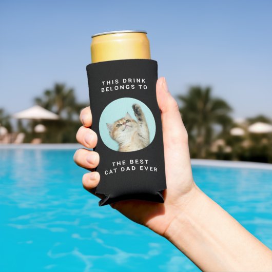 Beste kat papa ooit aangepaste tekst & 2 foto's zw (Insitu Zwembad)