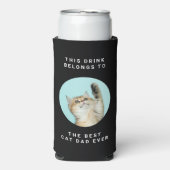 Beste kat papa ooit aangepaste tekst & 2 foto's zw (Seltzer Voorkant)