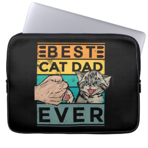 Beste kat papa ooit kat papa vaders dag verjaardag laptop sleeve