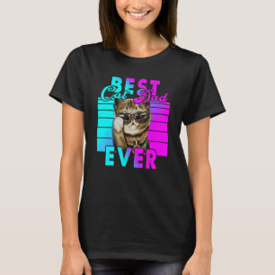 Beste kat papa ooit papa Vaderdag retro vader T-shirt