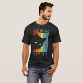 Beste kat papa ooit retro  kat papa vaders t-shirt (Voorkant volledig)