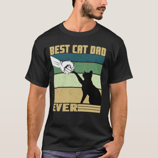Beste kat papa ooit -  Retro T-shirt (Voorkant)