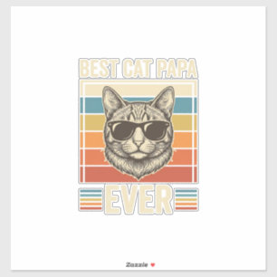 Beste Kat Papa Ooit Vintage Kat T-shirt Ontwerp_1 Sticker