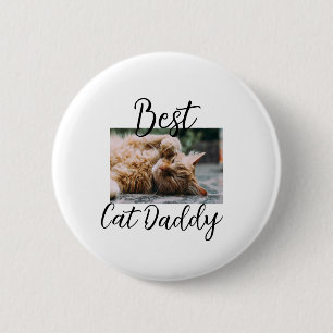 Beste kat Papa ouders huisdier foto papa mama eenv Ronde Button 5,7 Cm
