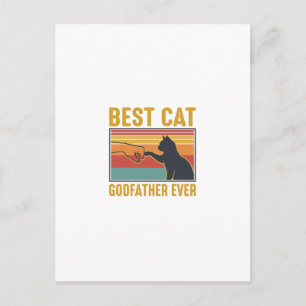 Beste kat peetvader ooit vintage kat vector ontwer briefkaart