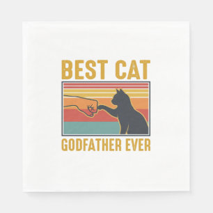 Beste kat peetvader ooit vintage kat vector ontwer servet