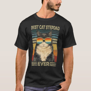 Beste kat stiefvader ooit Retro vintage kat vader T-shirt