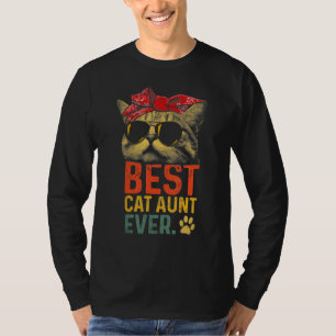 Beste kat tante ooit  kat koele zonnebril t-shirt