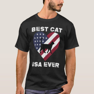Beste Kat Usa Ooit Amerikaanse Vlag Patriottische  T-shirt