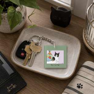 Beste Kat Vader Mooie Tuxedo Kat Vaderdag Sleutelhanger