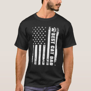 Beste kat vader ooit Amerikaanse vlag Vliegende ka T-shirt