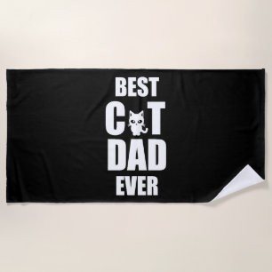 Beste kat vader ooit, Funny Cat Shirt, kat vader S Strandlaken