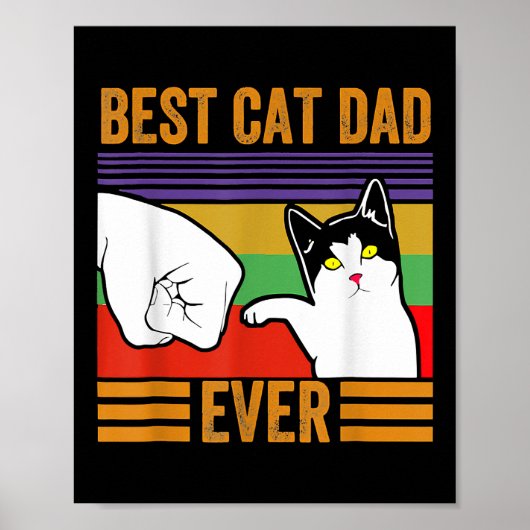 beste kat vader ooit Mannen bult flauwvallen Poster (Voorkant)