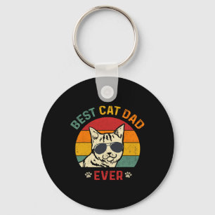 Beste kat vader ooit T-shirt Funny Cat Vaderdag Sleutelhanger