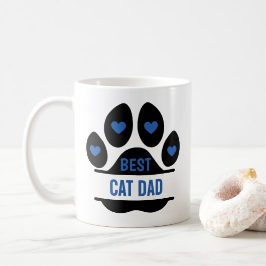 Beste Kat Vader Pootafdruk Koffiemok (Met donut)