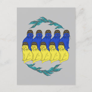 Beste katten Oekraïense militaire katten Briefkaart