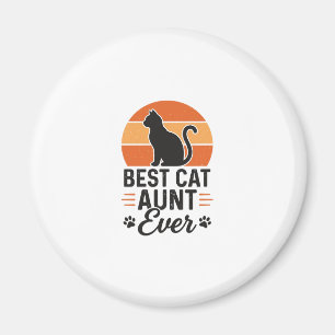 Beste katten tante ooit vintage zonsondergang kat magneet