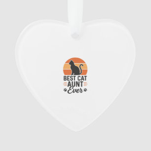 Beste katten tante ooit vintage zonsondergang kat ornament