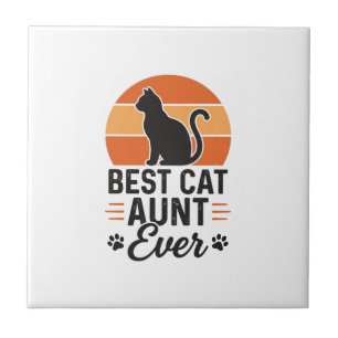 Beste katten tante ooit vintage zonsondergang kat tegeltje