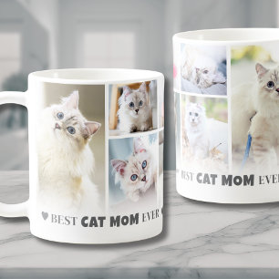 Beste kattenmoeder 8 foto collage koffiemok