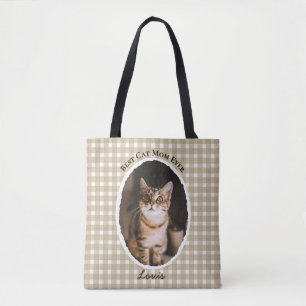 Beste kattenmoeder ooit Aangepaste grappige leuke Draagtas